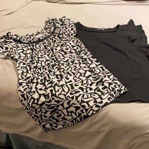 One black and one black and white pattern Blouse